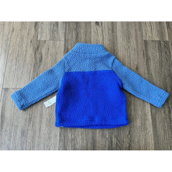 Baby Gap Blue Fuzzy 1/4 zip up sherpa long sleeve pullover sweater NEW - Picture 4 of 4
